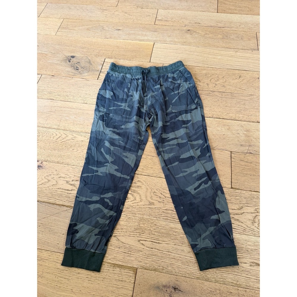 Splendid Womens Camo Jogger Pants Green Charcoal Rayon Relaxed Fit M (475)